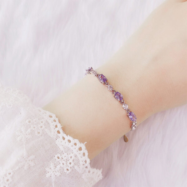 Amethyst Promise Sterling Silver Bracelet