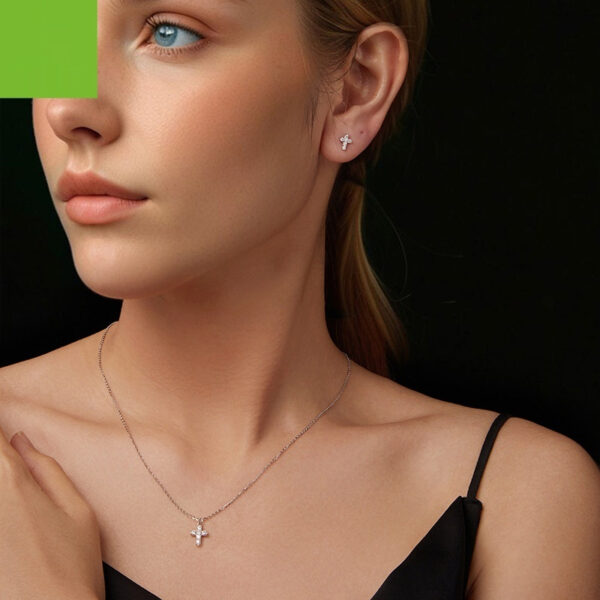 Radiance Moissanite Cross Necklace