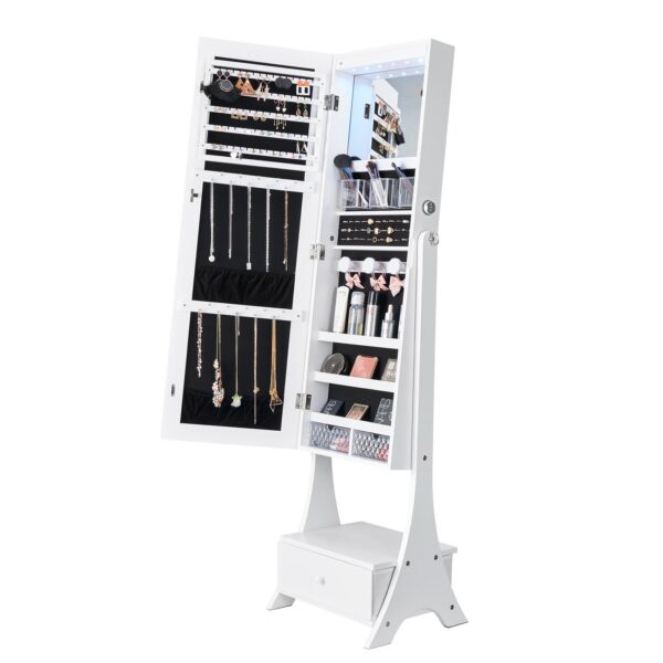Grand Lumière Lockable LED Jewelry Armoire