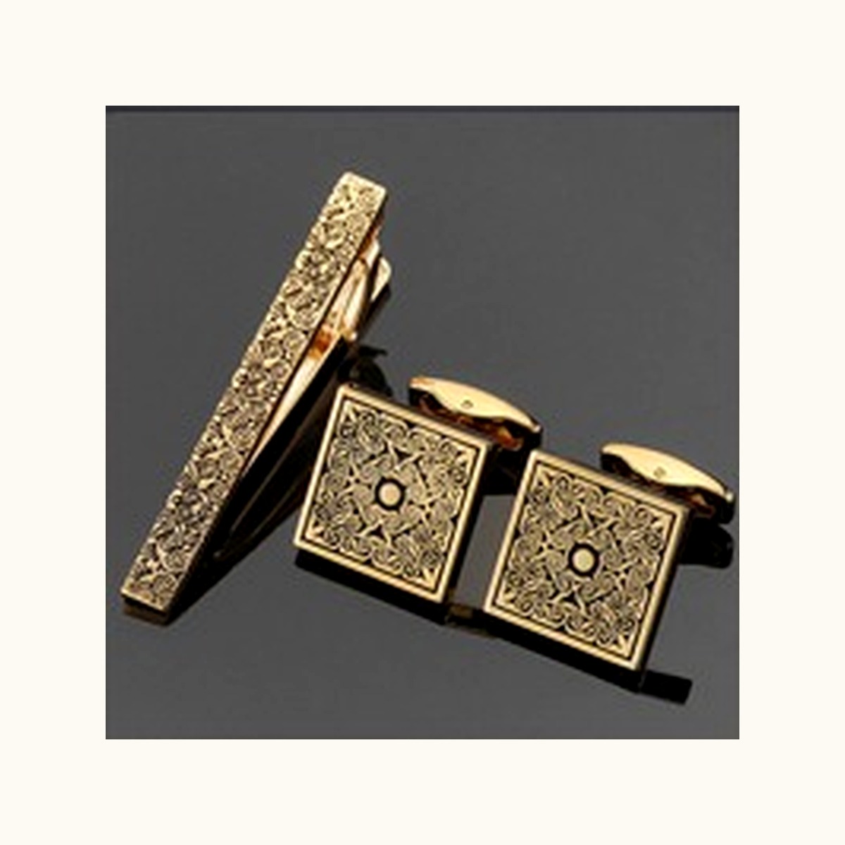 Polished Cufflink & Tie Clip Gift Box
